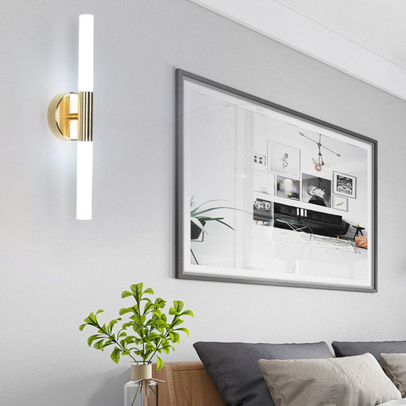 2 Light Unique Shape Wall Mounted Light Modern Sconce Light Fixture in Gold