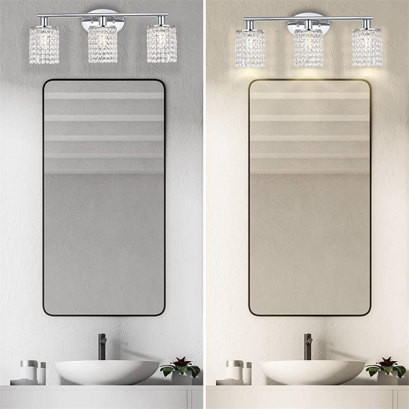 2 / 3 / 4 - Light Crystal Bath Sconce in Clear Traditional Bathroom Vanity Lighting