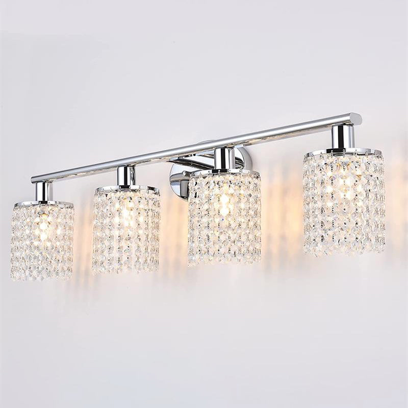 2 / 3 / 4 - Light Crystal Bath Sconce in Clear Traditional Bathroom Vanity Lighting