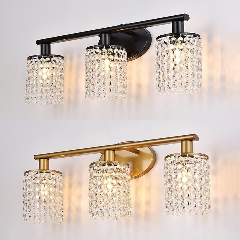 2 / 3 / 4 - Light Crystal Bath Sconce in Clear Traditional Bathroom Vanity Lighting