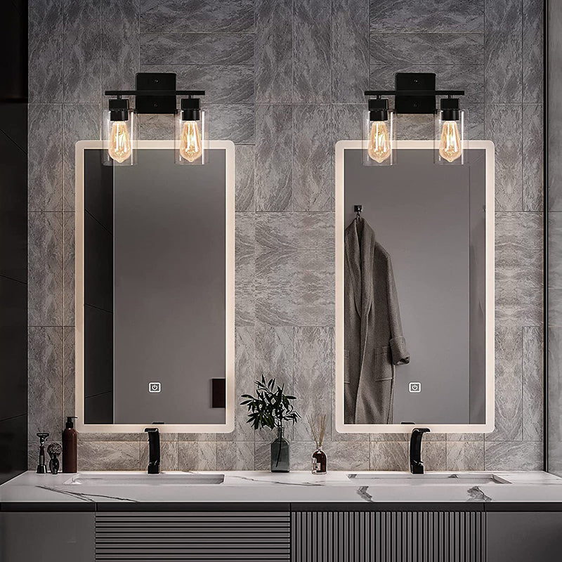 Traditional 2 / 3 / 4 - Light Bath Sconce Dark and Clear Glass Bathroom Vanity Lighting