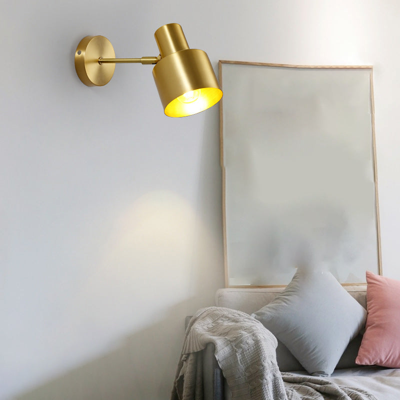 Industrial Style Golden Vanity Light Cylinder Shape Vanity Lamp for Living Room