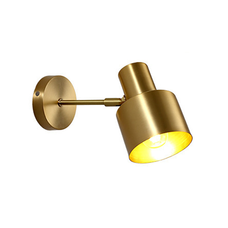 Industrial Style Golden Vanity Light Cylinder Shape Vanity Lamp for Living Room