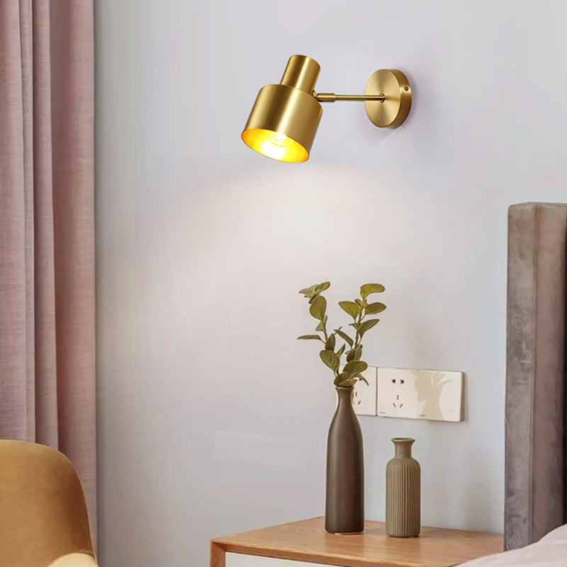 Industrial Style Golden Vanity Light Cylinder Shape Vanity Lamp for Living Room