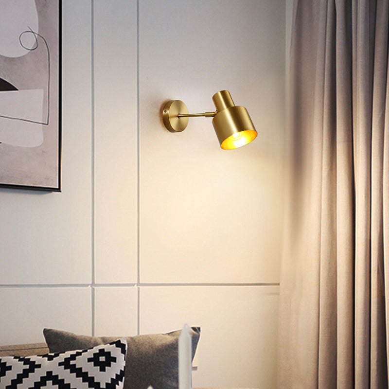 Industrial Style Golden Vanity Light Cylinder Shape Vanity Lamp for Living Room