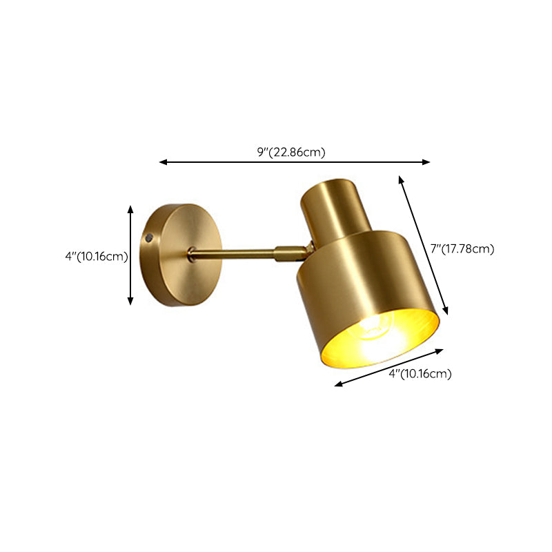 Industrial Style Golden Vanity Light Cylinder Shape Vanity Lamp for Living Room