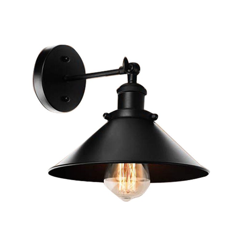 Industrial Style Black Vanity Light Cone Shape Vanity Lamp for Shower Room