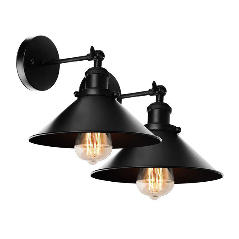 Industrial Style Black Vanity Light Cone Shape Vanity Lamp for Shower Room