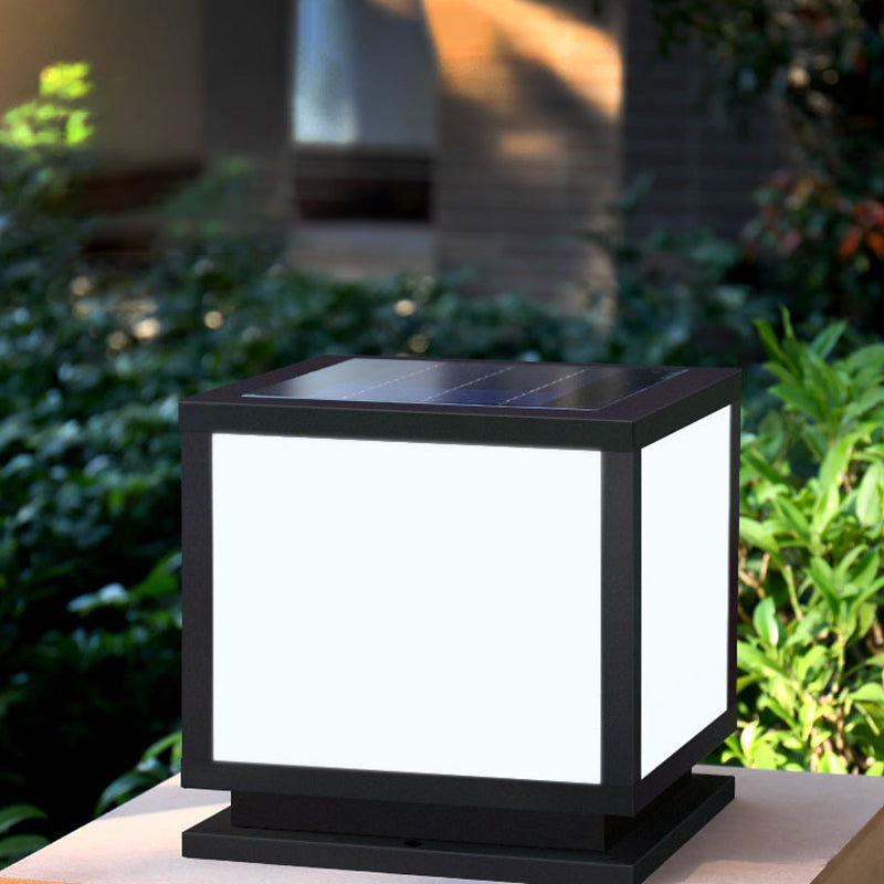 Modern Simple LED Pillar Light Household Solar Lamp for Backyard