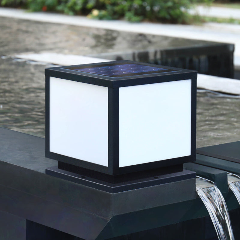 Modern Simple LED Pillar Light Household Solar Lamp for Backyard