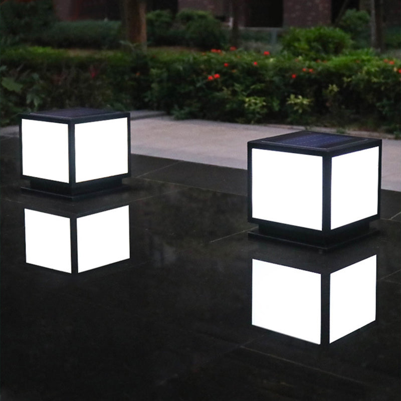 Modern Simple LED Pillar Light Household Solar Lamp for Backyard