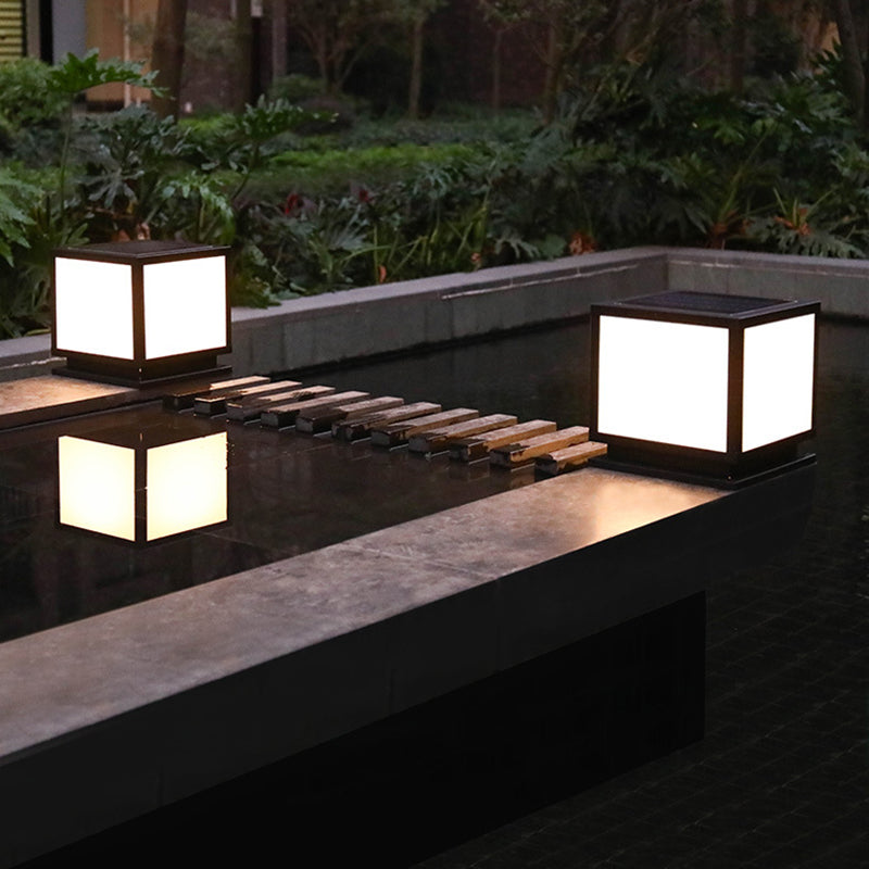 Modern Simple LED Pillar Light Household Solar Lamp for Backyard