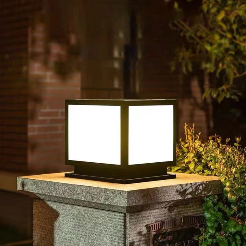 Modern Simple LED Pillar Light Household Solar Lamp for Backyard