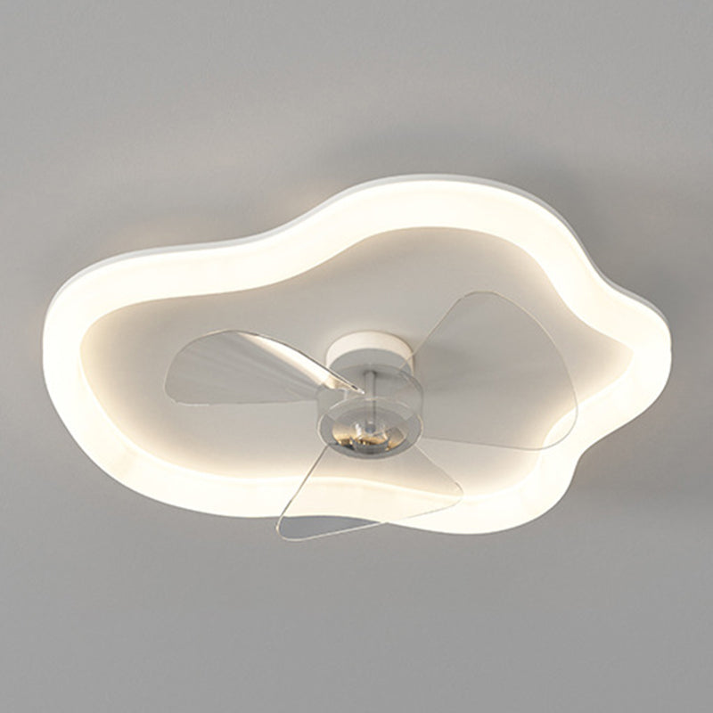 3-Blade Modernism Ceiling Fan White LED Fan with Light for Home