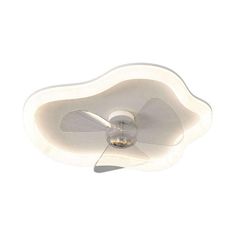 3-Blade Modernism Ceiling Fan White LED Fan with Light for Home