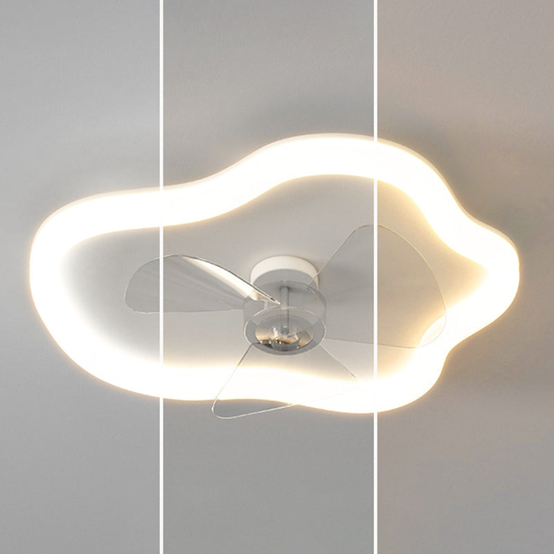 3-Blade Modernism Ceiling Fan White LED Fan with Light for Home