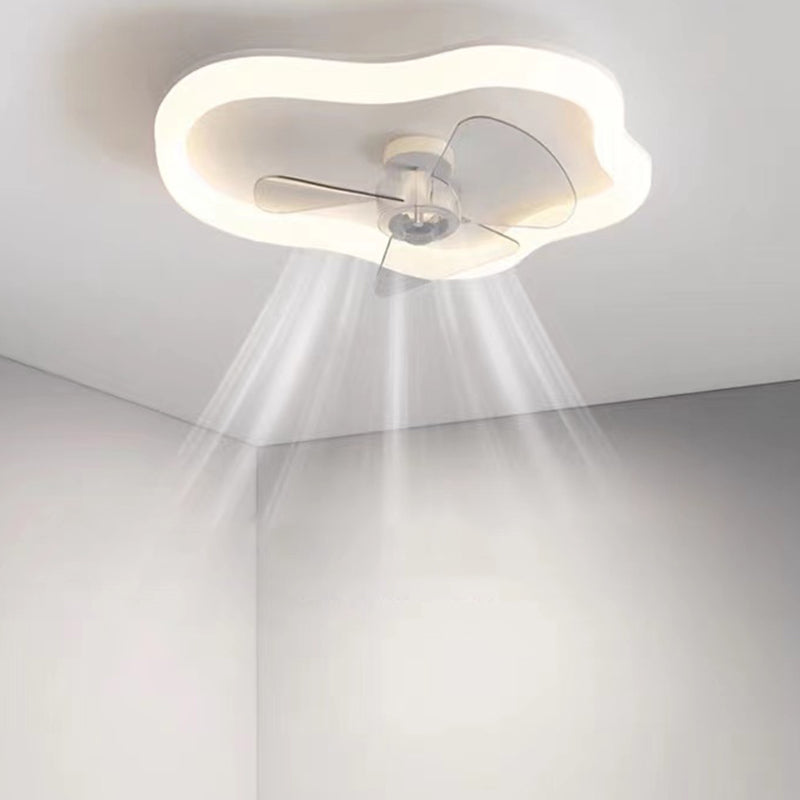 3-Blade Modernism Ceiling Fan White LED Fan with Light for Home