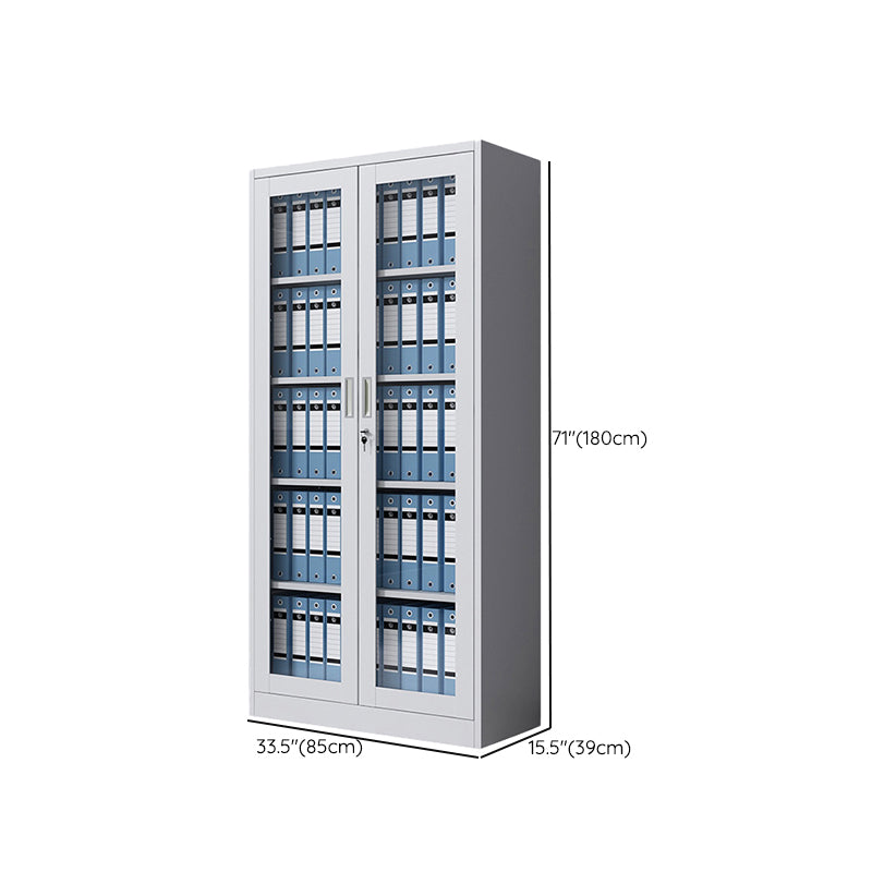 Contemporary Cabinet Glass Vertical Filing Cabinet with Storage Shelves