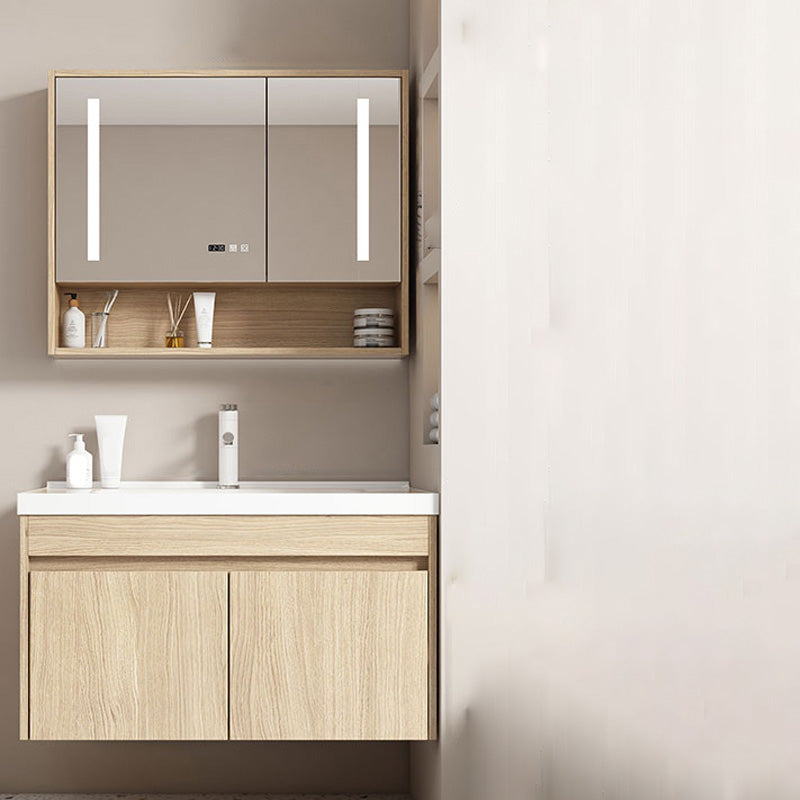 Contemporary Wood Sink Cabinet Mirror Cabinet Wall-Mounted Vanity Cabinet