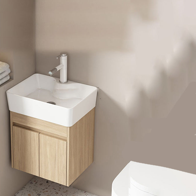 Basic Wooden Sink Vanity Wall-Mounted Vanity Cabinet with Mirror Cabinet