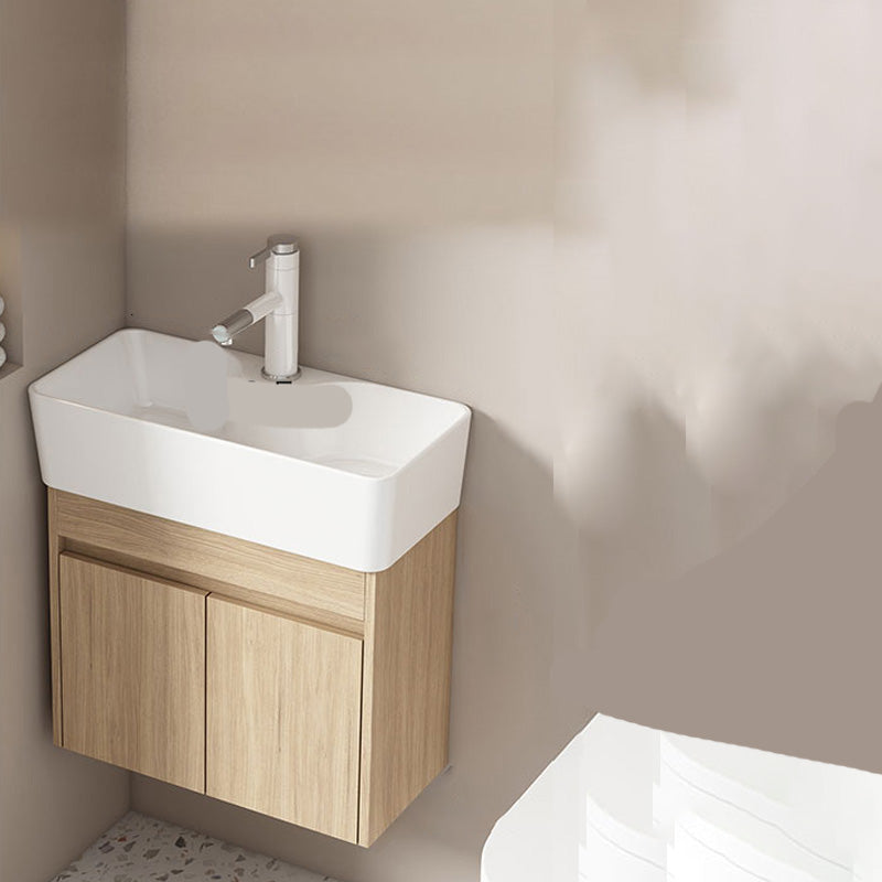 Basic Wooden Sink Vanity Wall-Mounted Vanity Cabinet with Mirror Cabinet