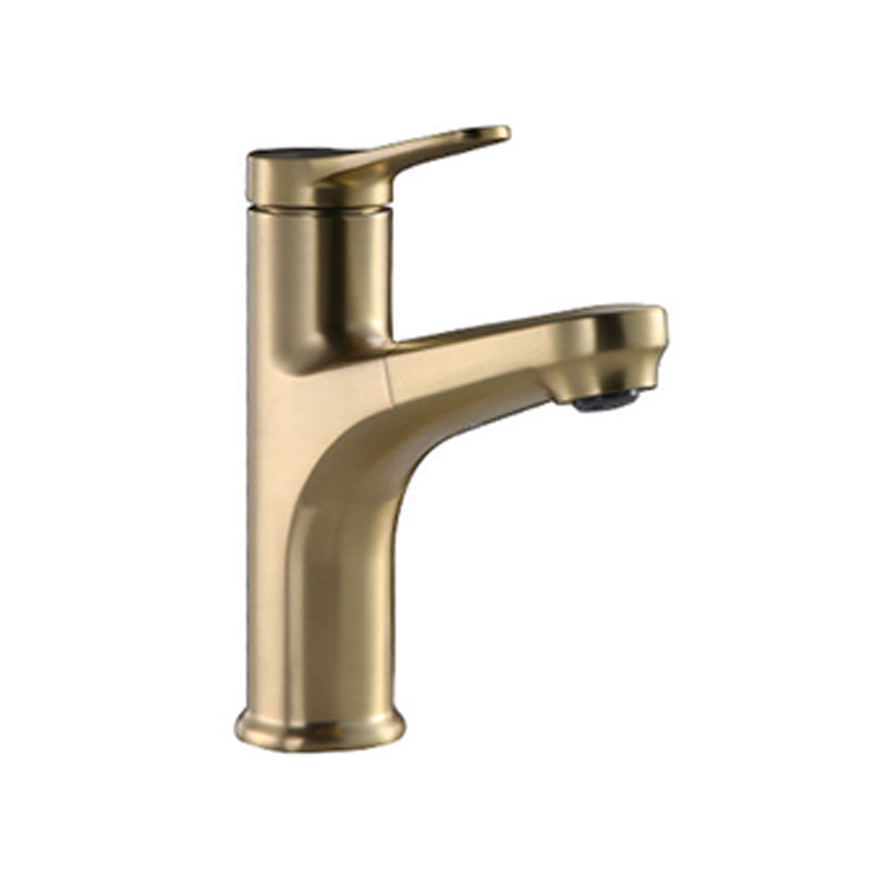 Contemporary Vessel Faucet Copper Pure Color Single Handle Retractable Vessel Faucet