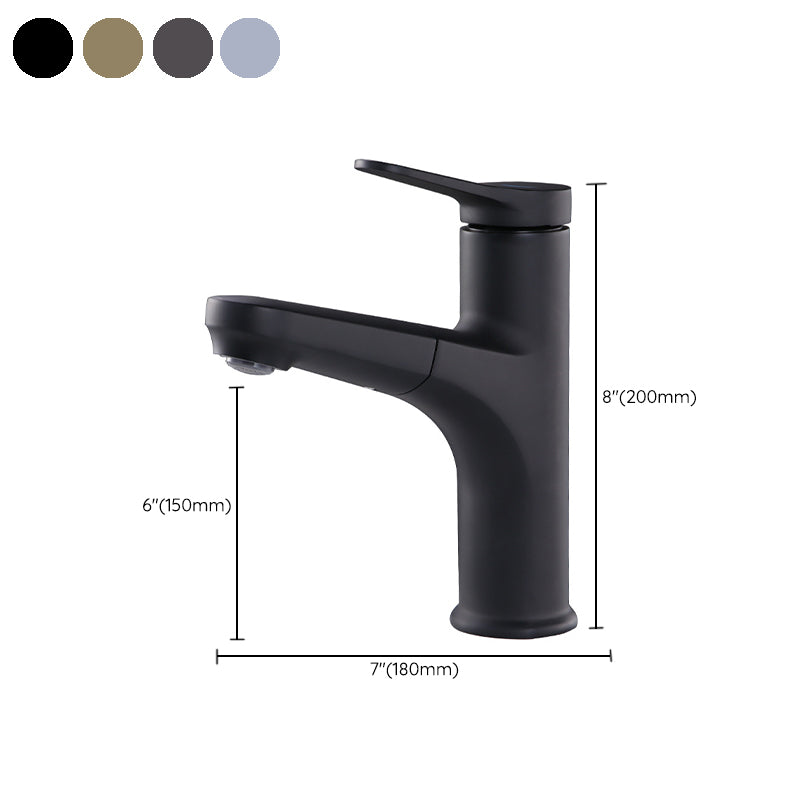 Contemporary Vessel Faucet Copper Pure Color Single Handle Retractable Vessel Faucet