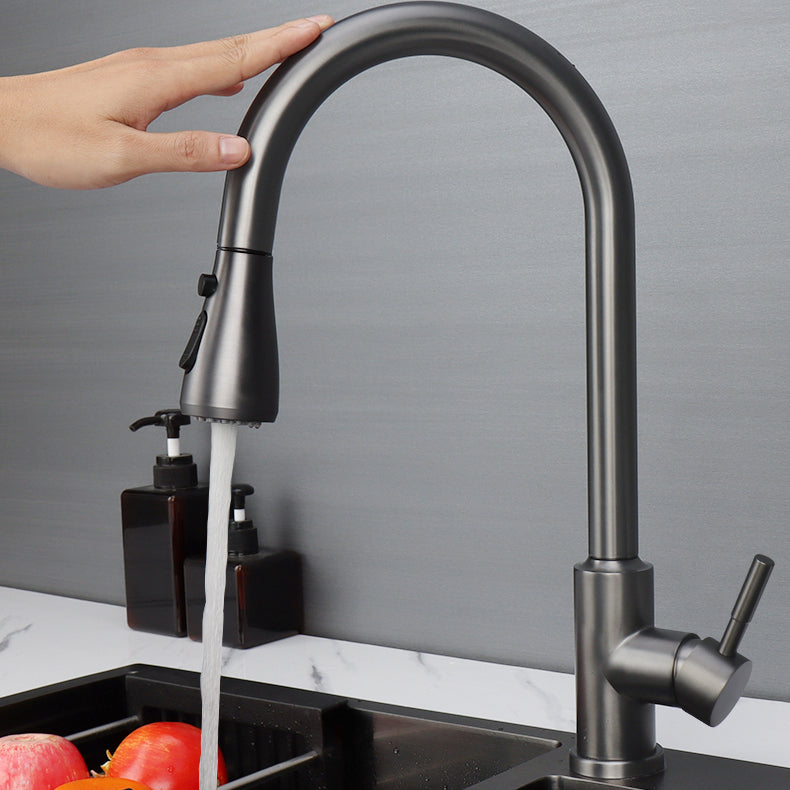 Touch 2 Modes Faucet Pull down Sprayer Bar Faucet 1-Handle Standard Kitchen Faucet