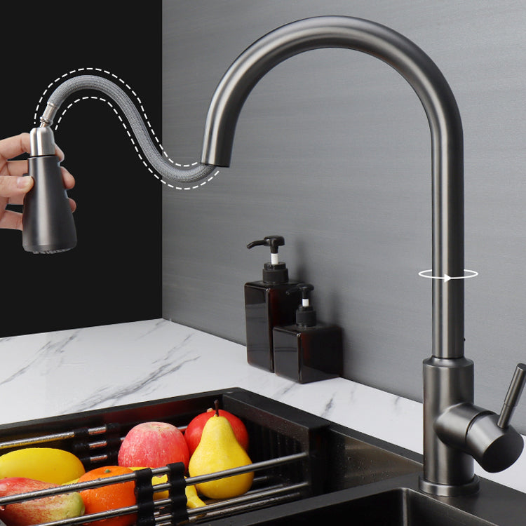 Touch 2 Modes Faucet Pull down Sprayer Bar Faucet 1-Handle Standard Kitchen Faucet