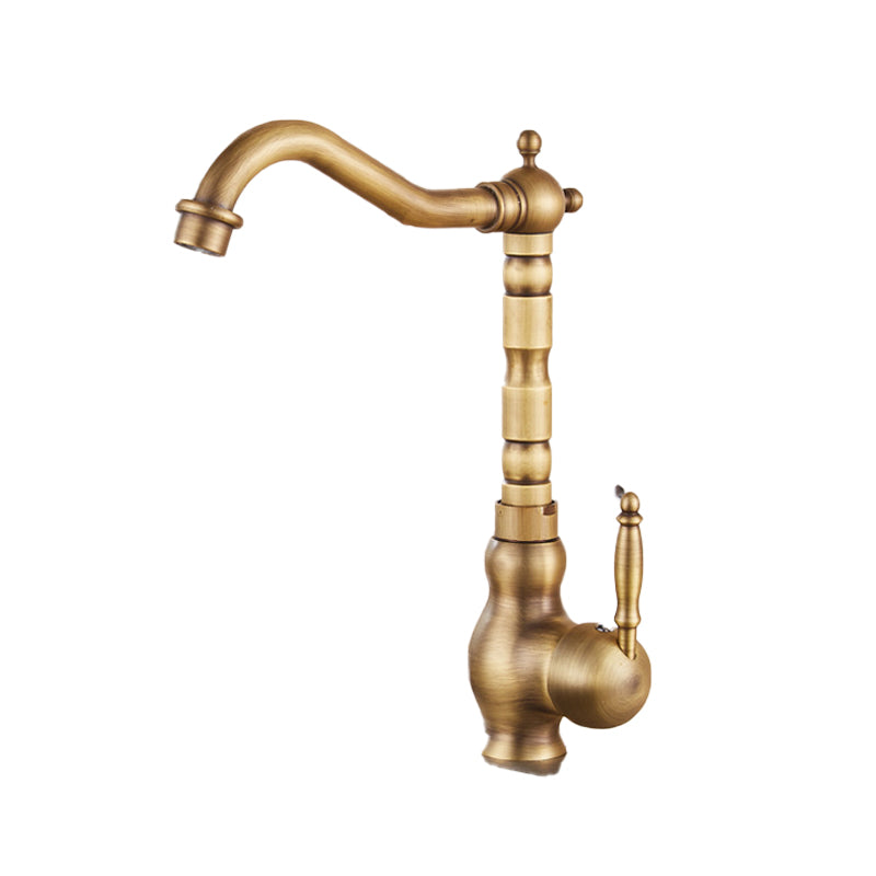 Traditional Standard Bar Faucet 1-Handle Kitchen Faucet in Gold