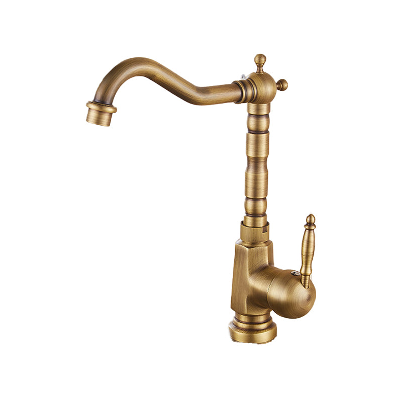 Traditional Standard Bar Faucet 1-Handle Kitchen Faucet in Gold