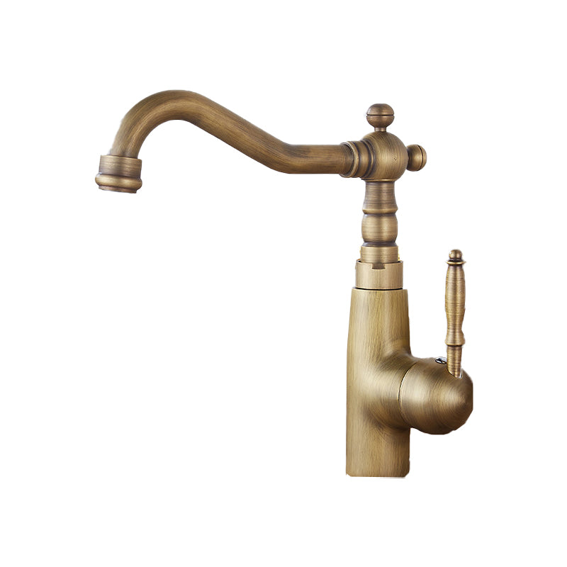 Traditional Standard Bar Faucet 1-Handle Kitchen Faucet in Gold