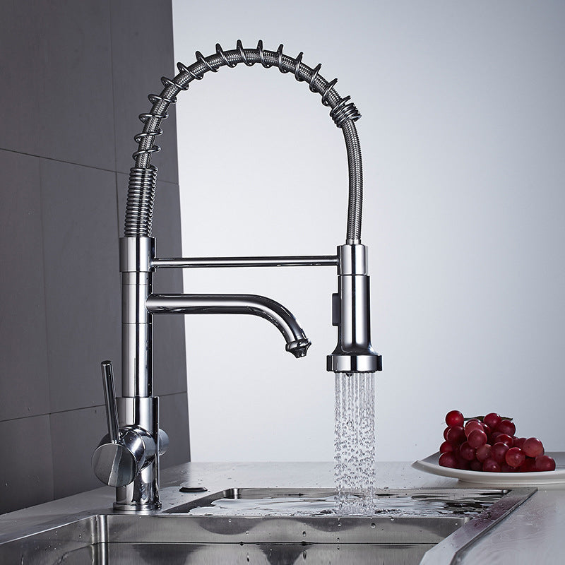 Pull Down Sprayer Kitchen Faucet 2-Handle Bar Faucet with Supply Lines