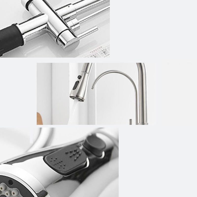 Modern 2-Handle Kitchen Faucet with Sprayer and Water Dispenser Bar Faucet