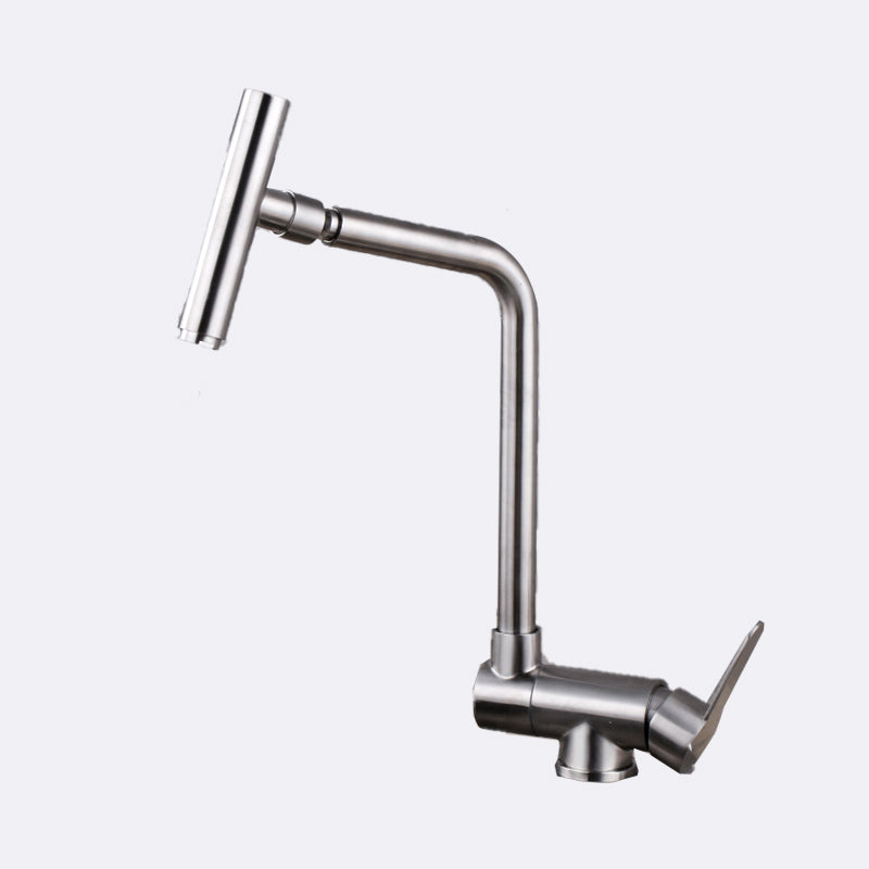 Modern Bar Faucet 1-Handle in Silver Kitchen Faucet with Supply Lines