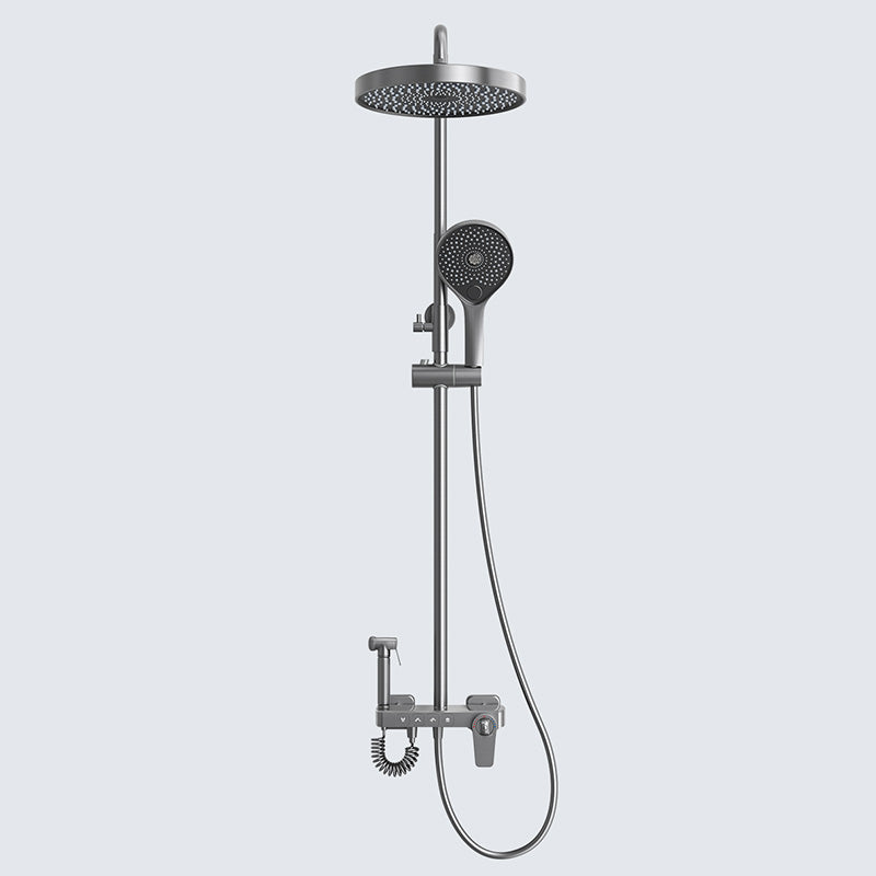 Contemporary Shower Set Dual Shower Head Slide Bar Thermostatic Wall Mounted Shower System