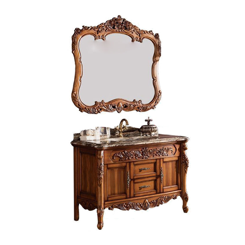 Freestanding Bathroom Vanity Set 2 Doors Single Sink Glam Drawers Vanity with Mirror