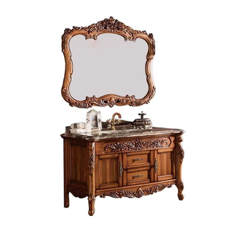 Freestanding Bathroom Vanity Set 2 Doors Single Sink Glam Drawers Vanity with Mirror