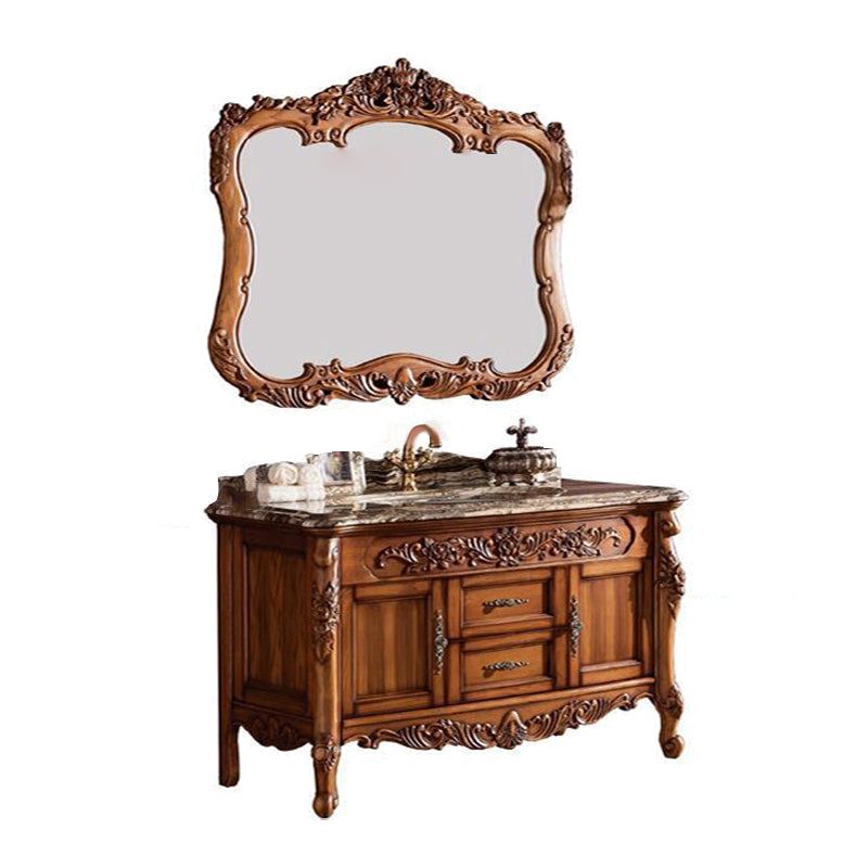 Freestanding Bathroom Vanity Set 2 Doors Single Sink Glam Drawers Vanity with Mirror