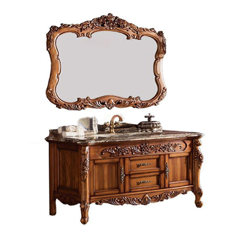 Freestanding Bathroom Vanity Set 2 Doors Single Sink Glam Drawers Vanity with Mirror