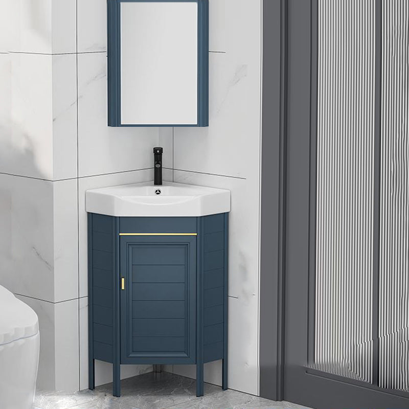 Gorgeous Sink Cabinet Blue Tone Free-standing Corner Bathroom Vanity