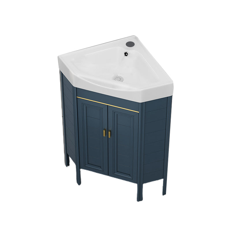 Gorgeous Sink Cabinet Blue Tone Free-standing Corner Bathroom Vanity