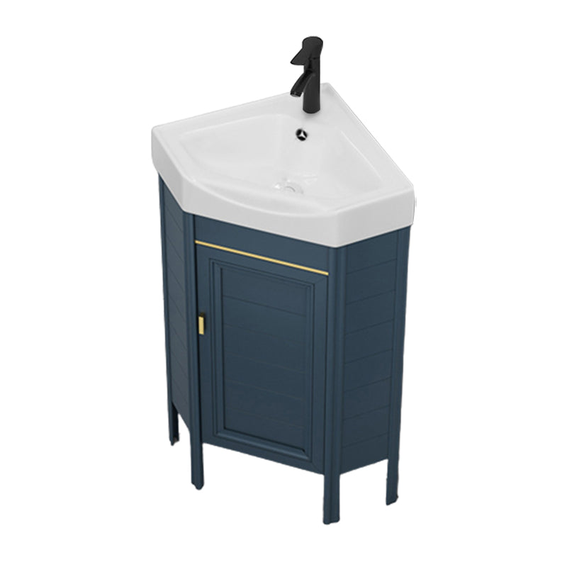 Gorgeous Sink Cabinet Blue Tone Free-standing Corner Bathroom Vanity