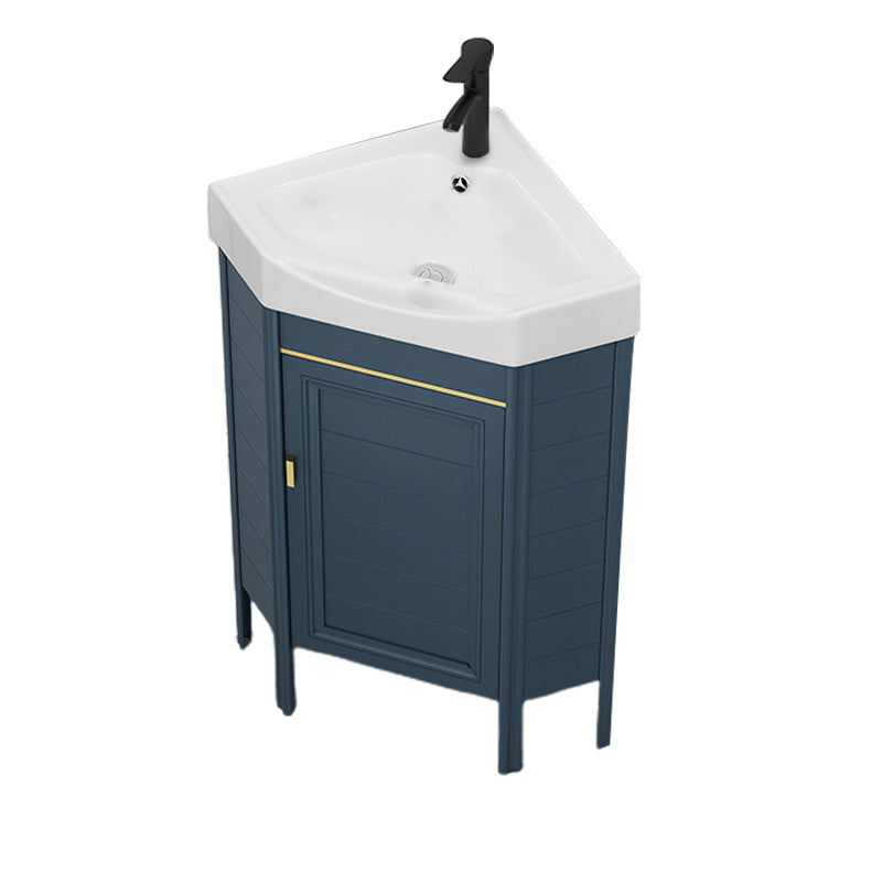 Gorgeous Sink Cabinet Blue Tone Free-standing Corner Bathroom Vanity