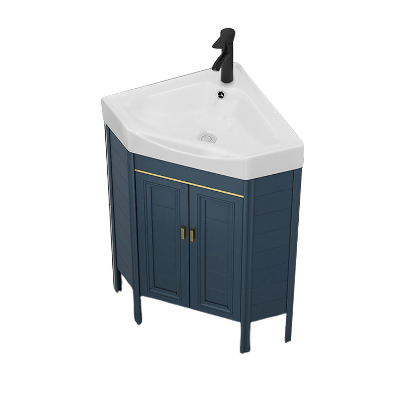 Gorgeous Sink Cabinet Blue Tone Free-standing Corner Bathroom Vanity