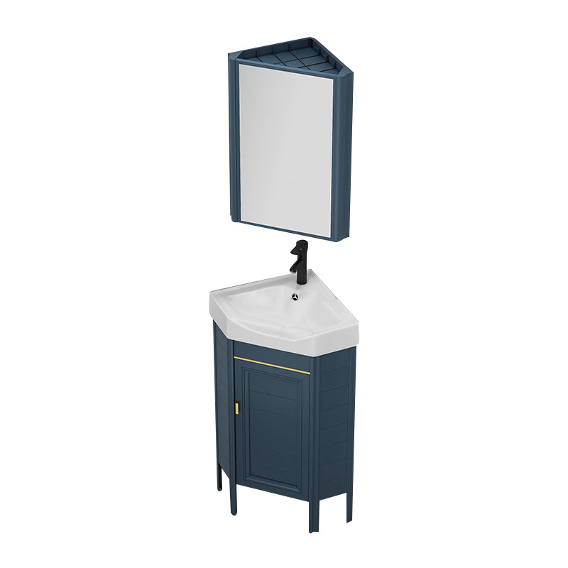 Gorgeous Sink Cabinet Blue Tone Free-standing Corner Bathroom Vanity