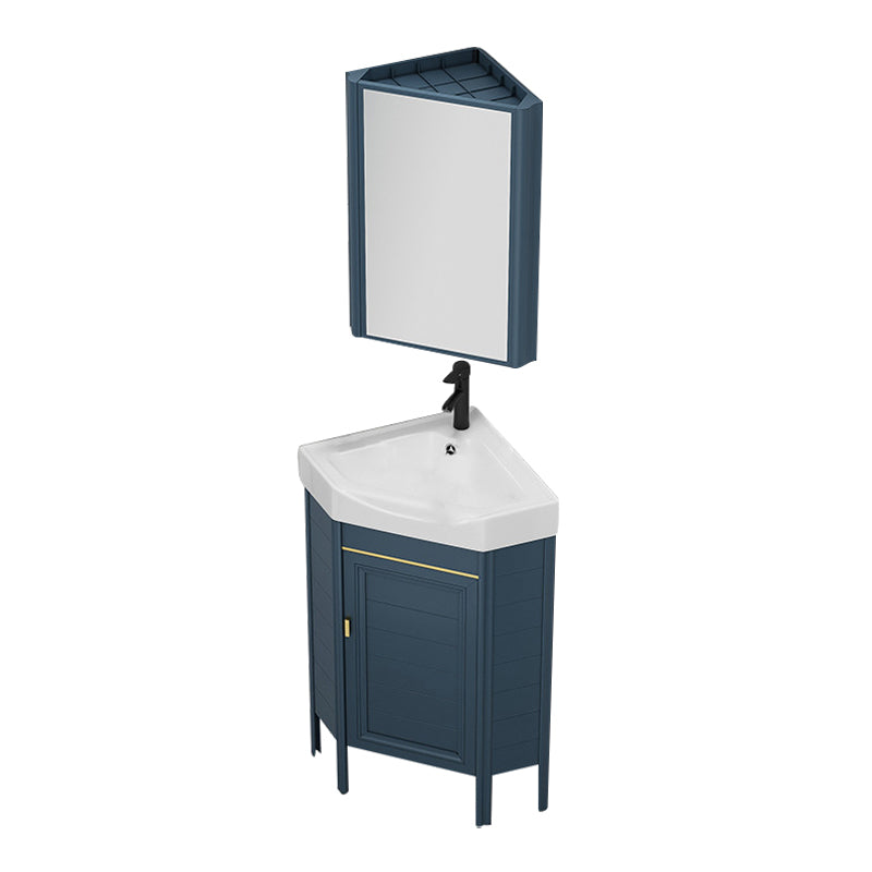 Gorgeous Sink Cabinet Blue Tone Free-standing Corner Bathroom Vanity