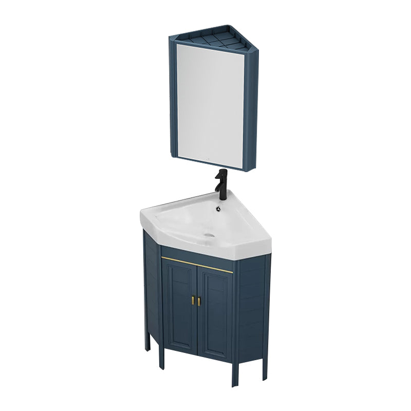 Gorgeous Sink Cabinet Blue Tone Free-standing Corner Bathroom Vanity