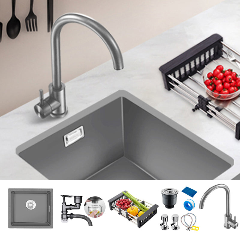 Rectangle Stainless Steel Kitchen Sink with Basket Strainer Sink