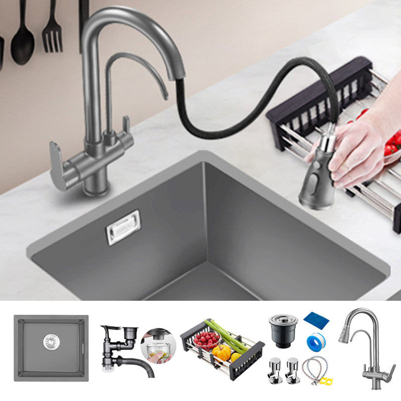 Rectangle Stainless Steel Kitchen Sink with Basket Strainer Sink